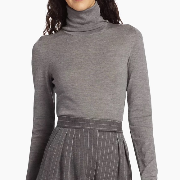 Max Mara Saluto Virgin Wool Turtleneck Top Sweater L - Picture 1 of 16